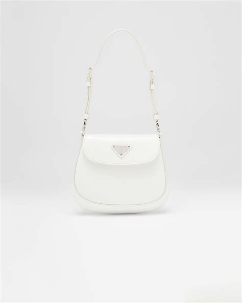 prada mini cleo white|cleo brushed leather shoulder bag.